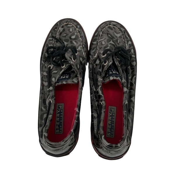 Sperry Top-Sider Black Cheetah Print Boat Shoe Loafers Size 7 Women's - Picture 4 of 8